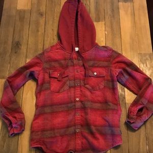 Columbia flannel with hoodie